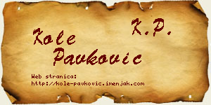 Kole Pavković vizit kartica